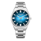 Lee Cooper Men's  Analog Watch Dark Blue Dial With Silver Metal Band,LC08262.380